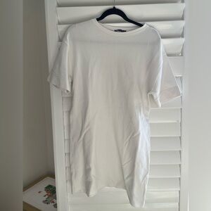 Zara White Short Sleeve Tshirt dress
